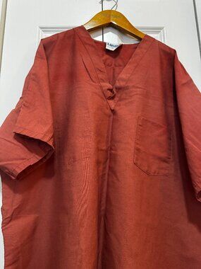 Landau 7502 Unisex XXL Rust Brown V-Neck Medical Scrub Top USA